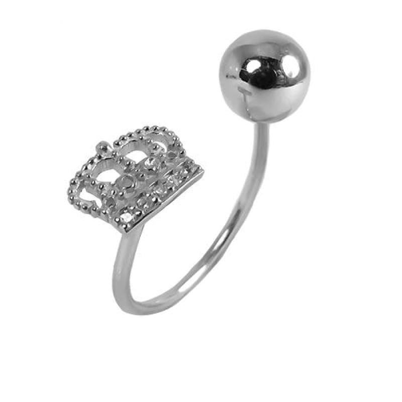 Anillo bola y corona con piedras - Metalli - Default Title - Perfumisimo